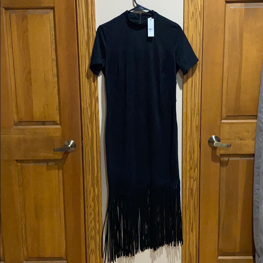 NyCo Brand New Black Fringe Dress